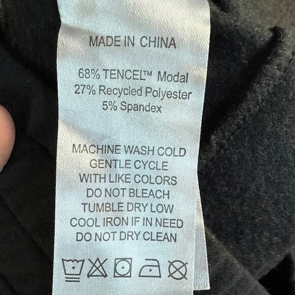 Women’s Quince Black SuperSoft Fleece Wide Leg Pant Size Medium - Picture 5 of 6